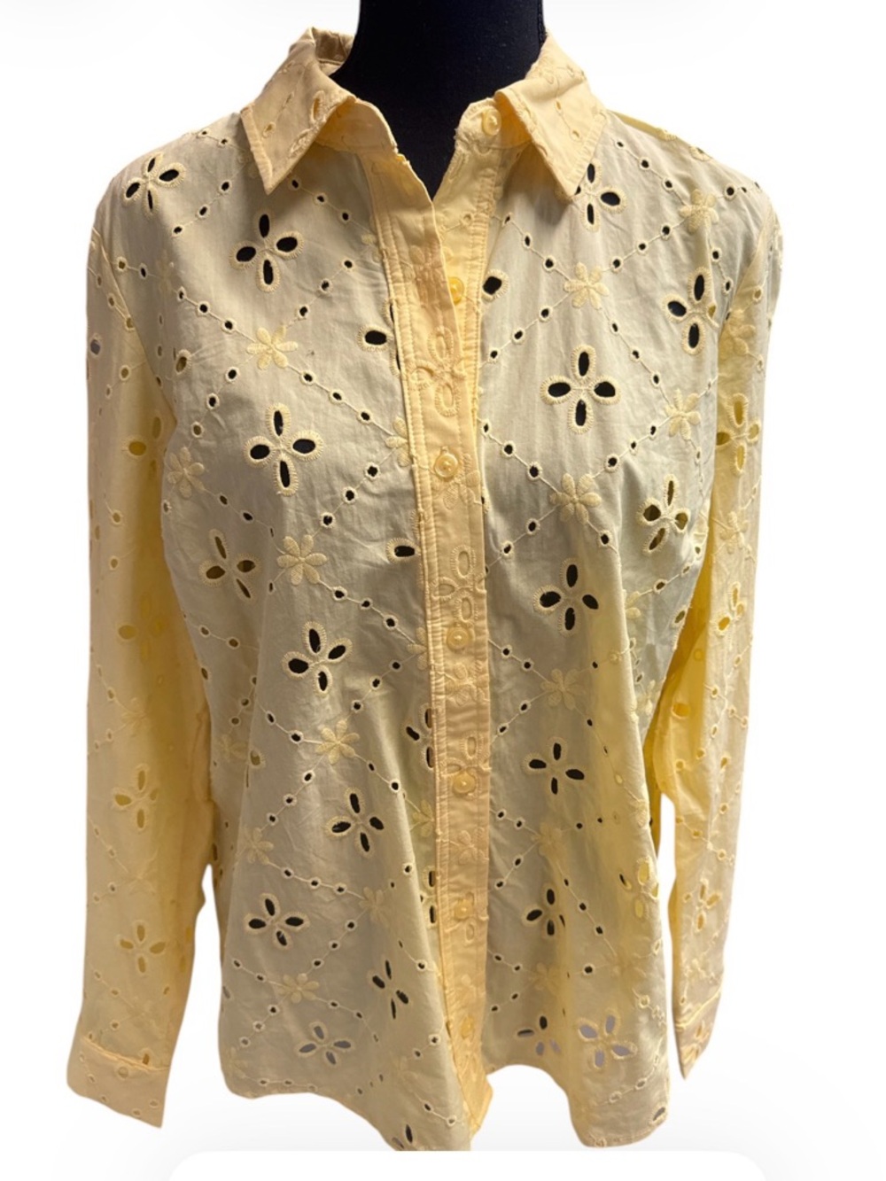 NWT Michael Kors Eyelet yellow blouse $135 Size Medium